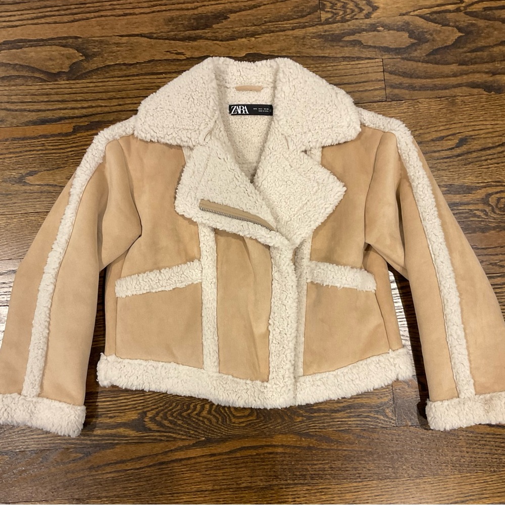 Zara Faux Shearling Pea Coat